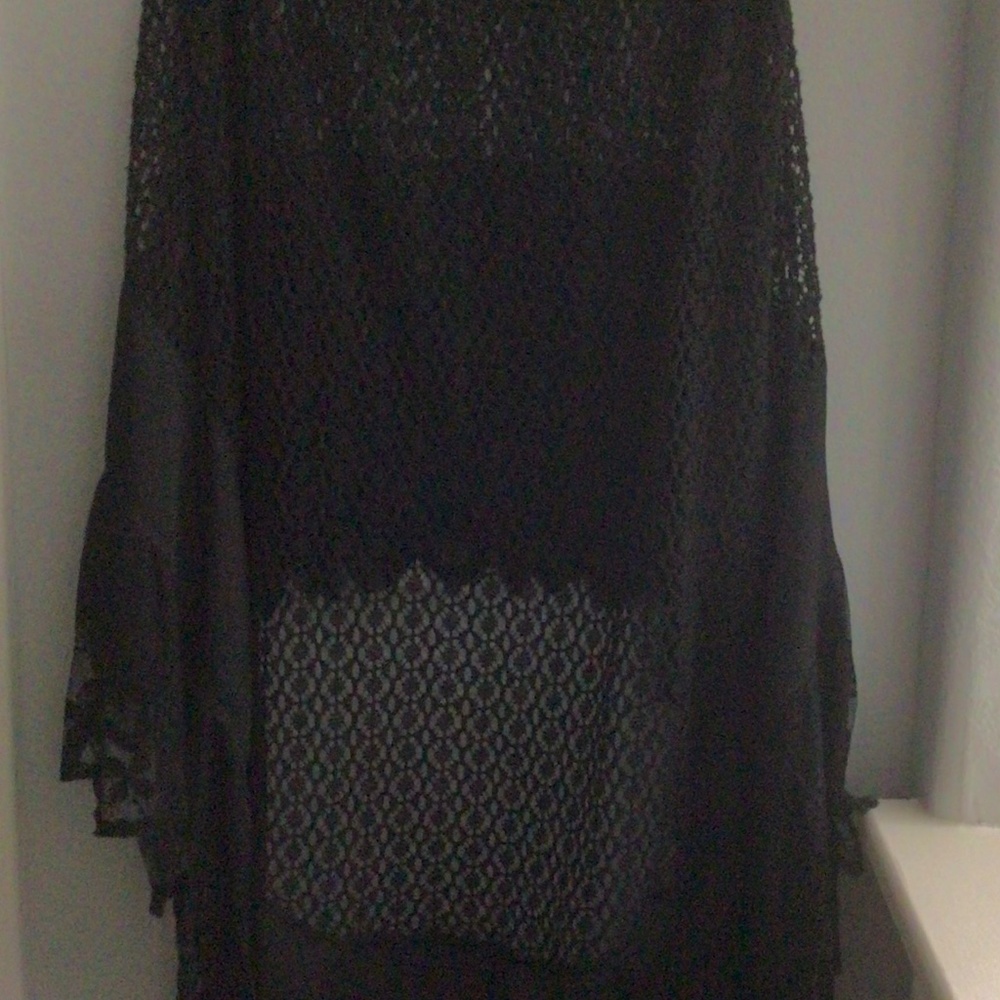 FREE PEOPLE CROCHET & SATIN HI-LOW SKIRT